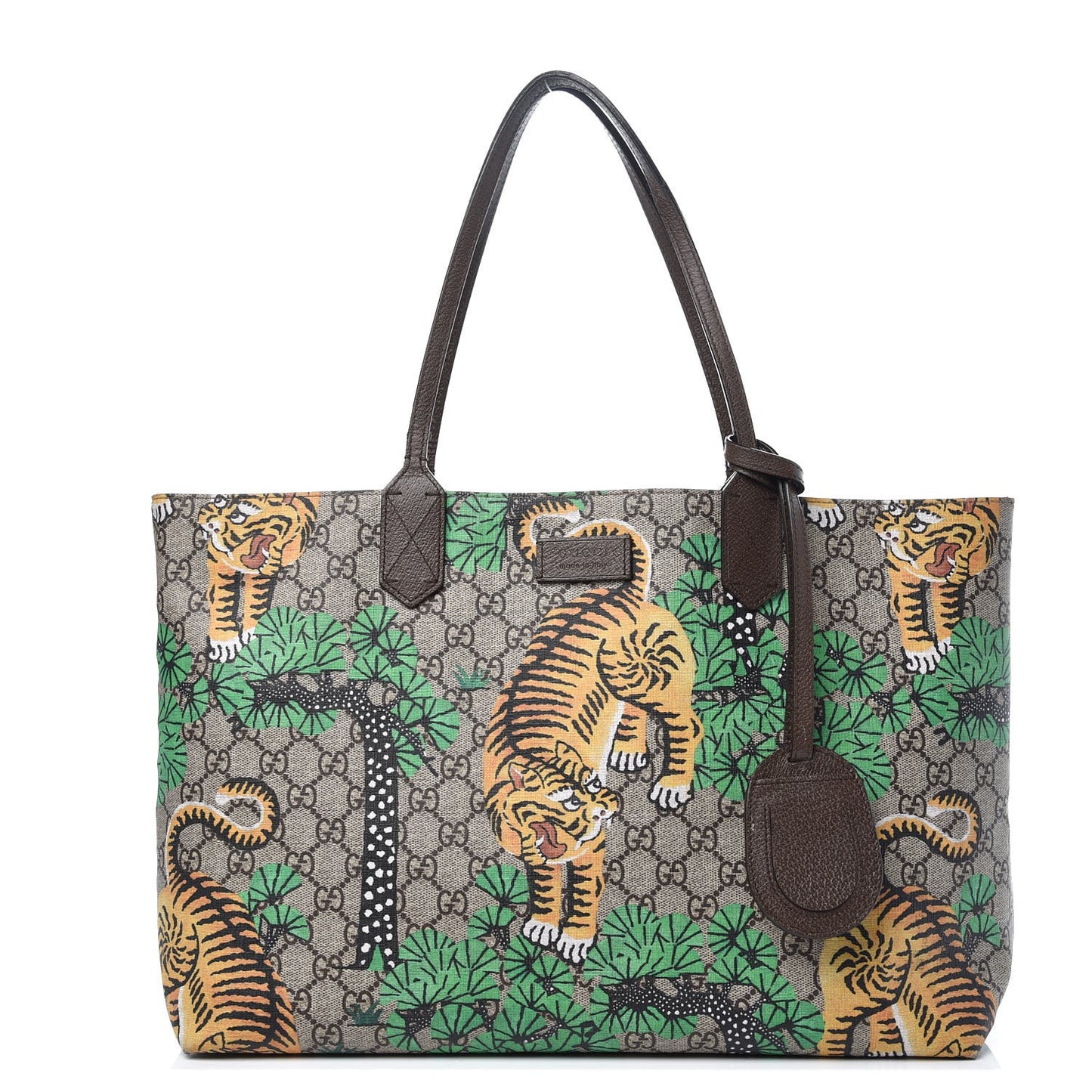 GG Supreme Monogram Bengal Medium Shopping Tote Beige Yard