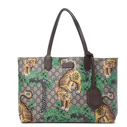 Gucci GG Supreme Monogram Bengal Medium Shopping Tote Beige Yard 1 of 23