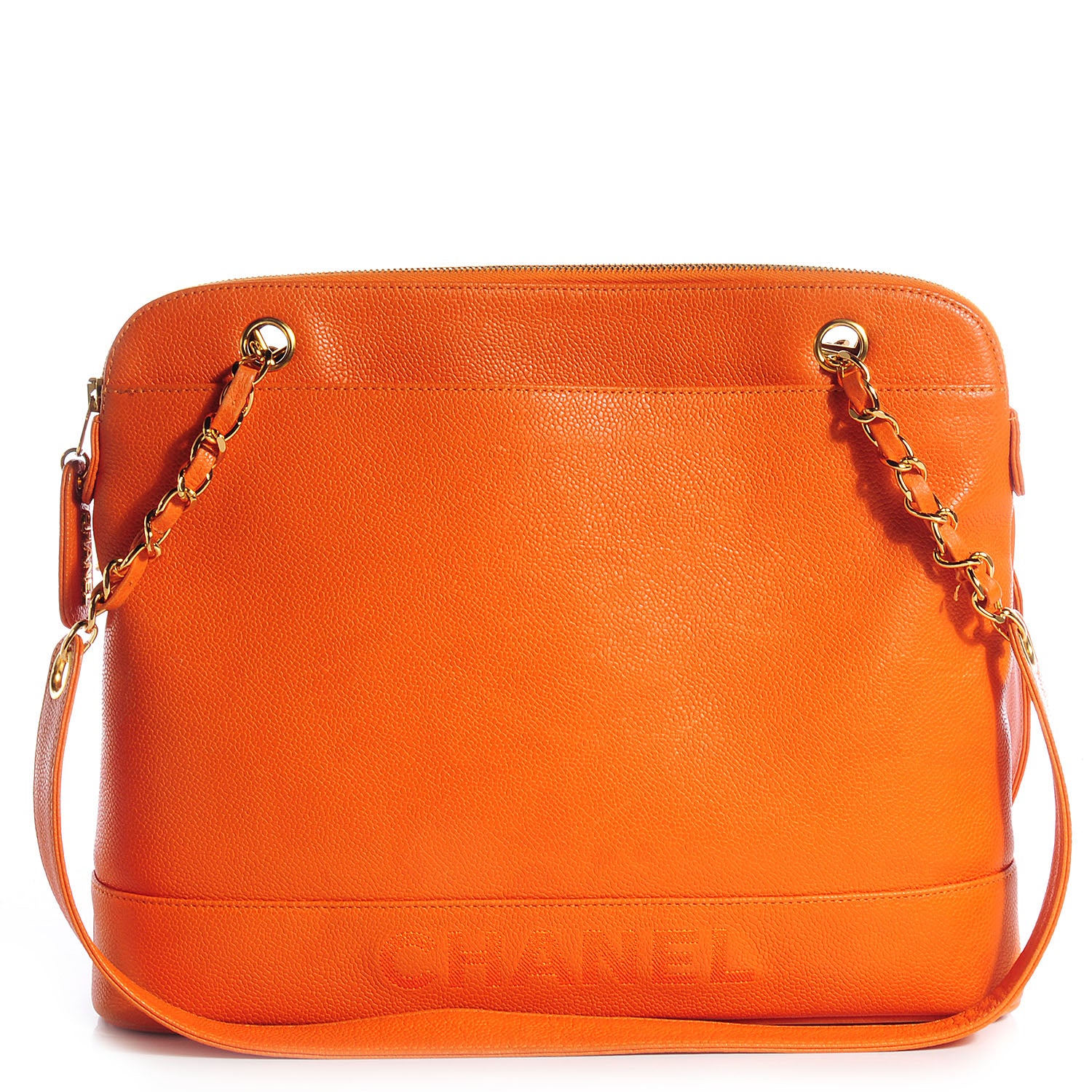 Chanel Caviar CC Shoulder Bag Orange 1 of 9
