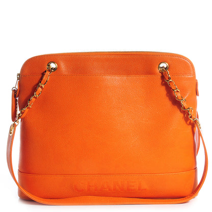 Chanel Caviar CC Shoulder Bag Orange 1 of 9