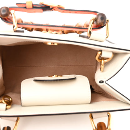 Gucci Wonka Grain Calfskin Mini Diana Tote Bag Mystic White Orange Fluo 5 of 10