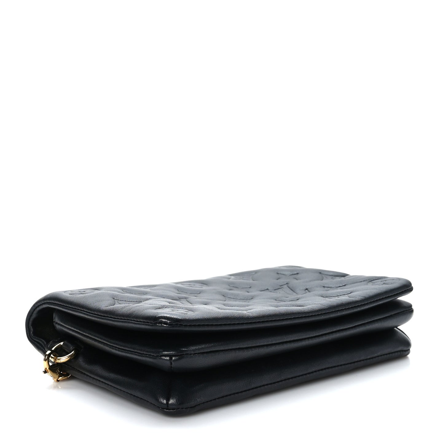 Lambskin Embossed Monogram Pochette Coussin Black