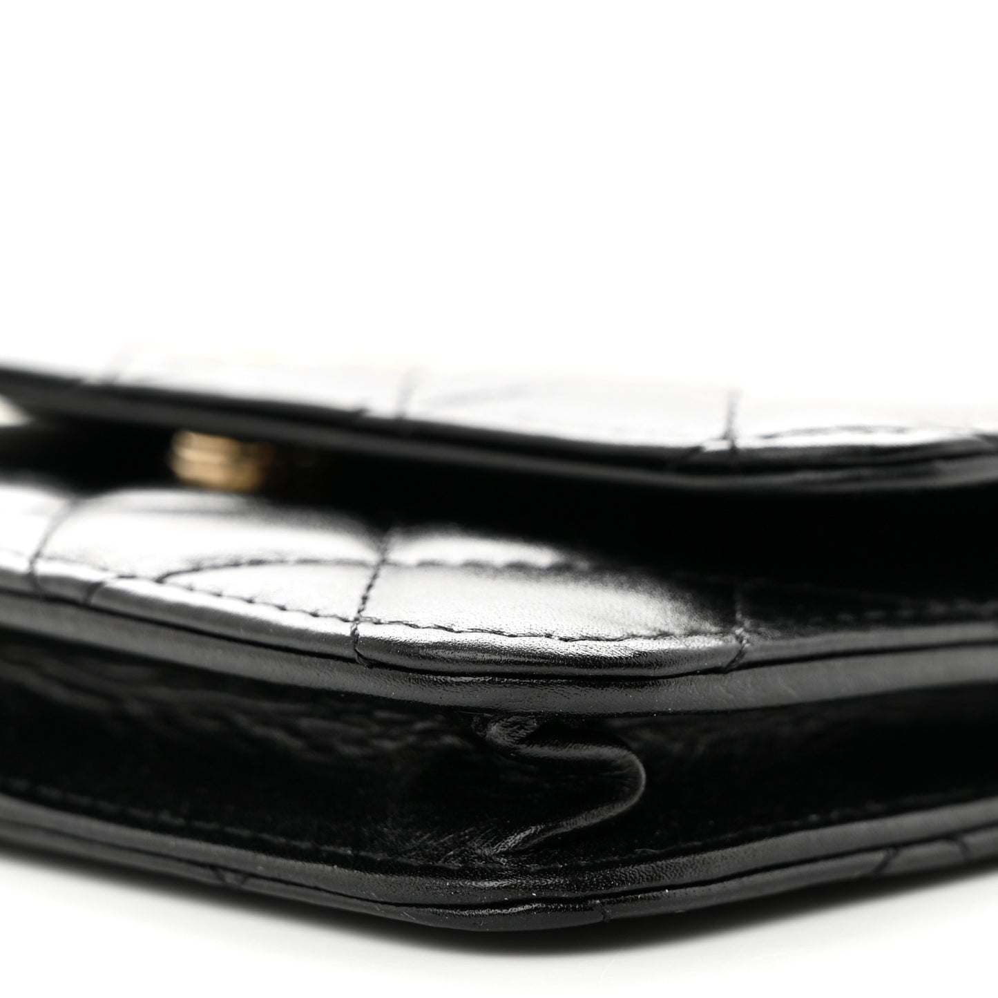 Calfskin Quilted Maxi Pearls Clutch With Chain Black