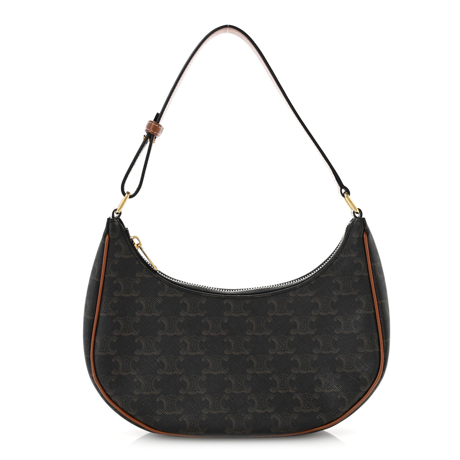 Celine Triomphe Canvas Calfskin Ava Shoulder Bag Tan 1 of 13