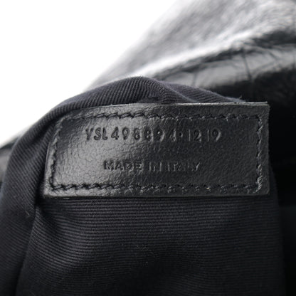 Saint Laurent Crinkled Calfskin Matelasse Monogram Medium Niki Chain Satchel Black 7 of 13