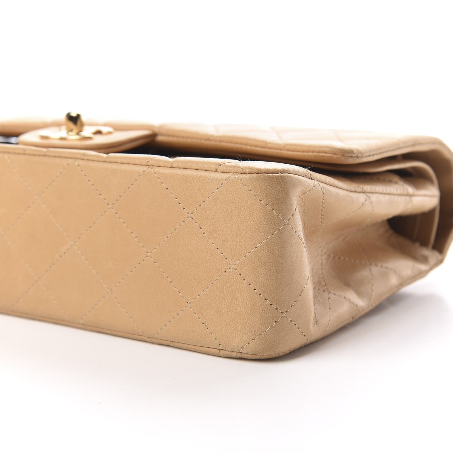 Chanel Lambskin Quilted Medium Double Flap Beige 6 of 9