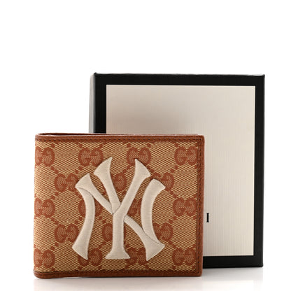 Gucci X MLB Monogram NY Yankees Bi-Fold Wallet Beige Ruggine Ivory 10 of 10