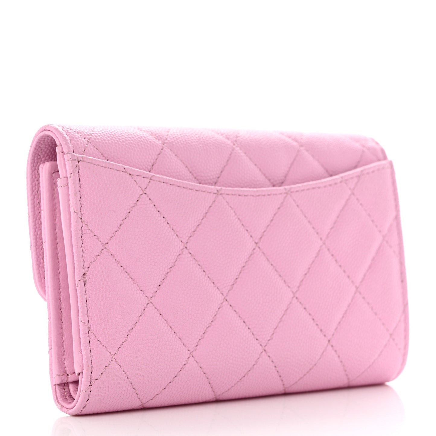 Caviar Quilted Medium Flap Wallet Pink