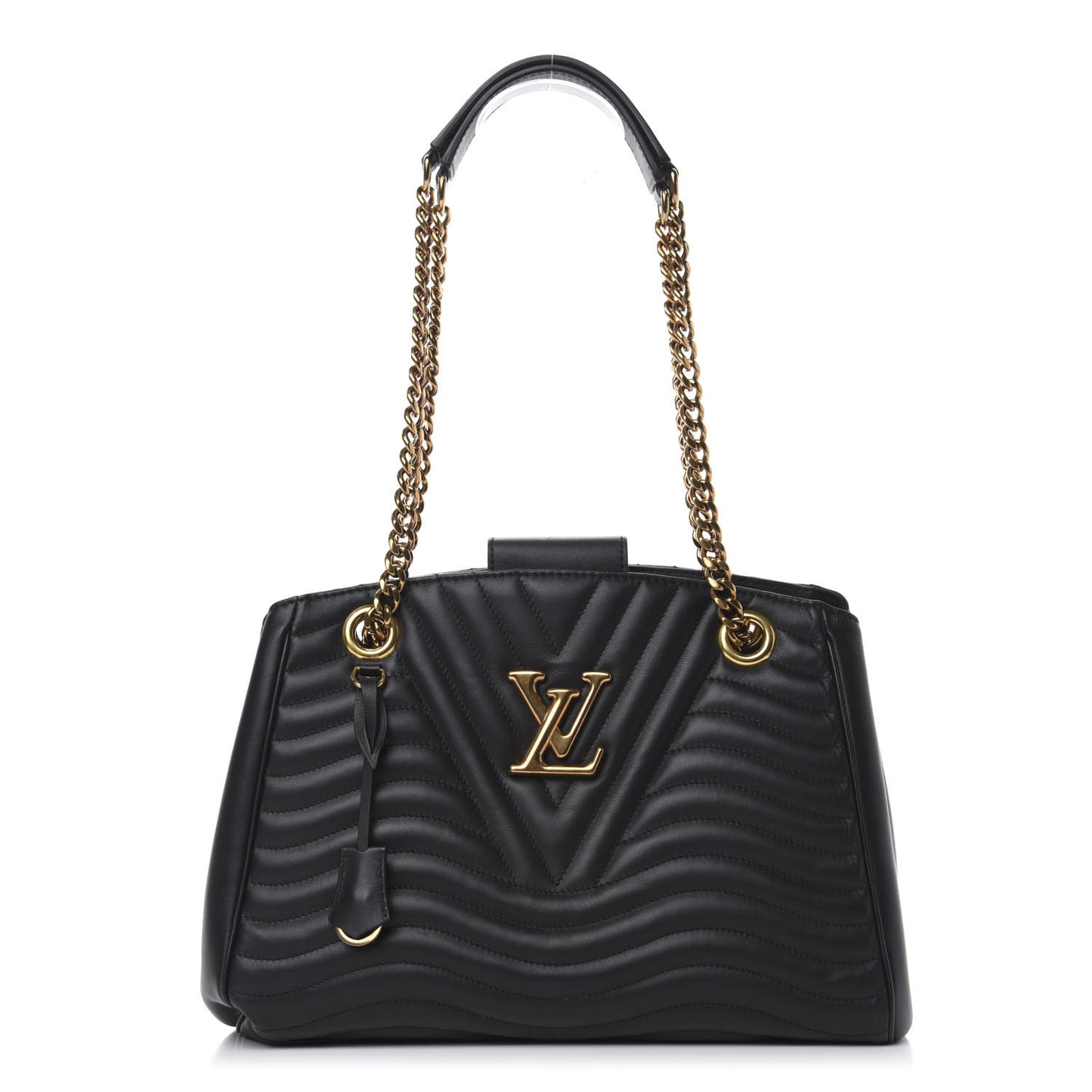 Calfskin New Wave Chain Tote Black