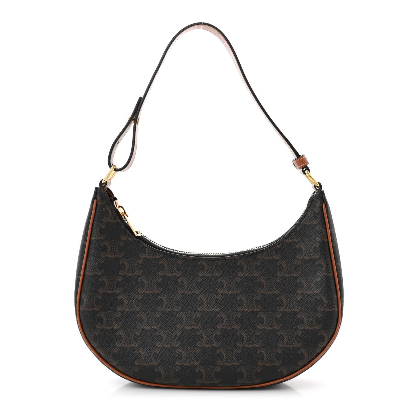 Triomphe Canvas Calfskin Ava Shoulder Bag Tan