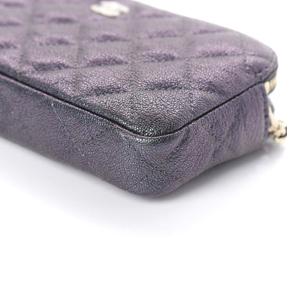 Chanel Iridescent Caviar Quilted Clutch With Chain Black 7 of 11