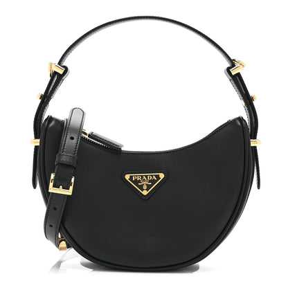 Prada Soft Calfskin Mini Arque Shoulder Bag Black 1 of 11