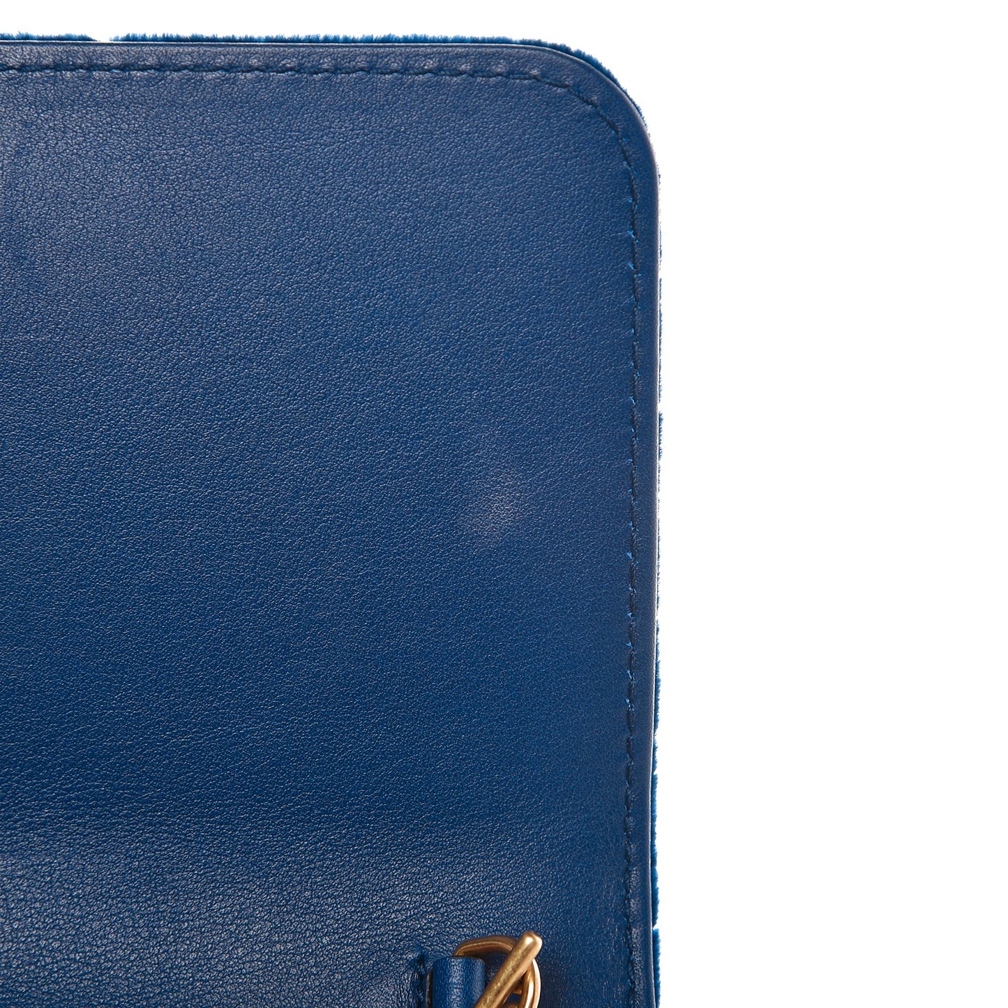 Velvet Matelasse GG Marmont Mini Bag Cobalt Blue