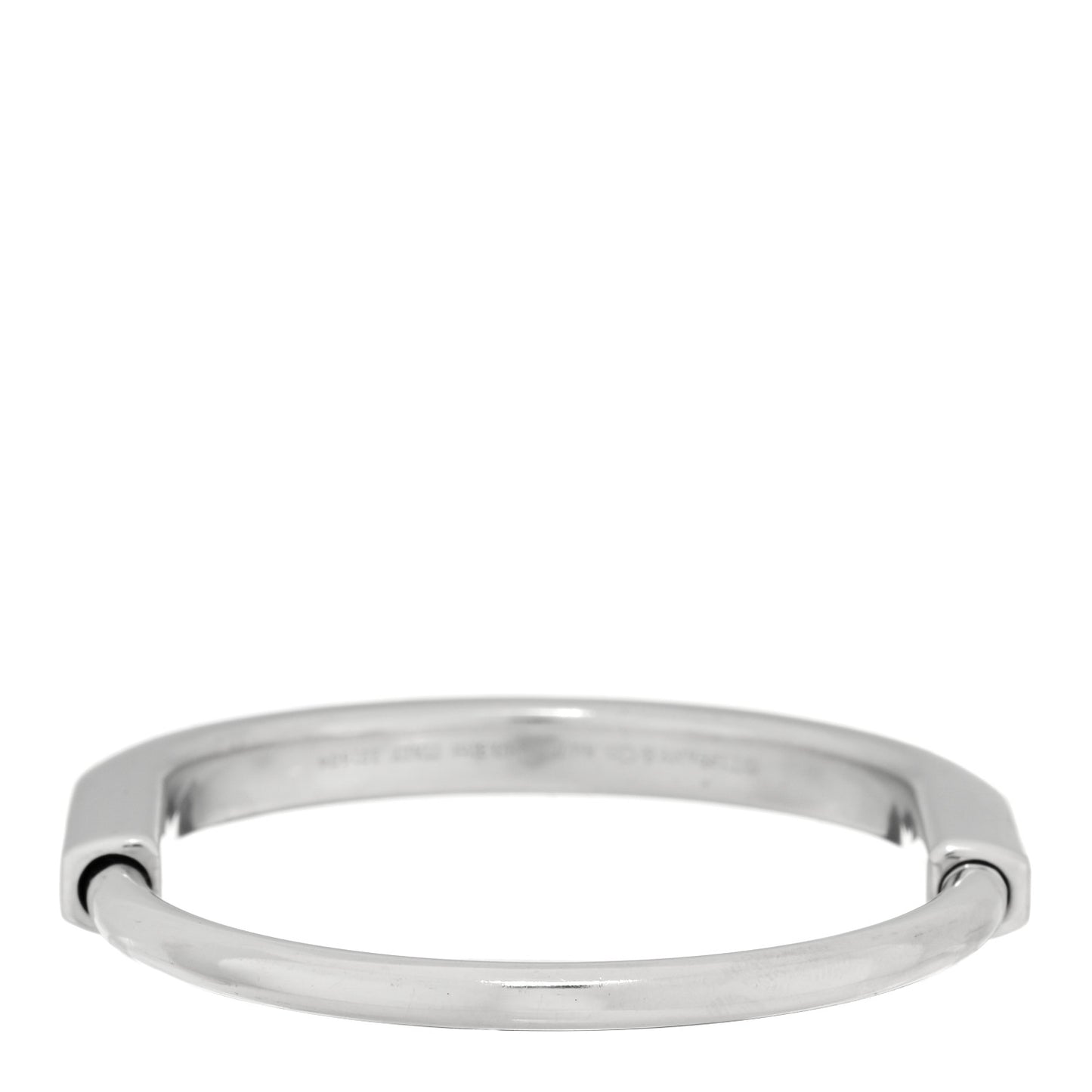 18K White Gold Diamond Tiffany Lock Bangle Bracelet