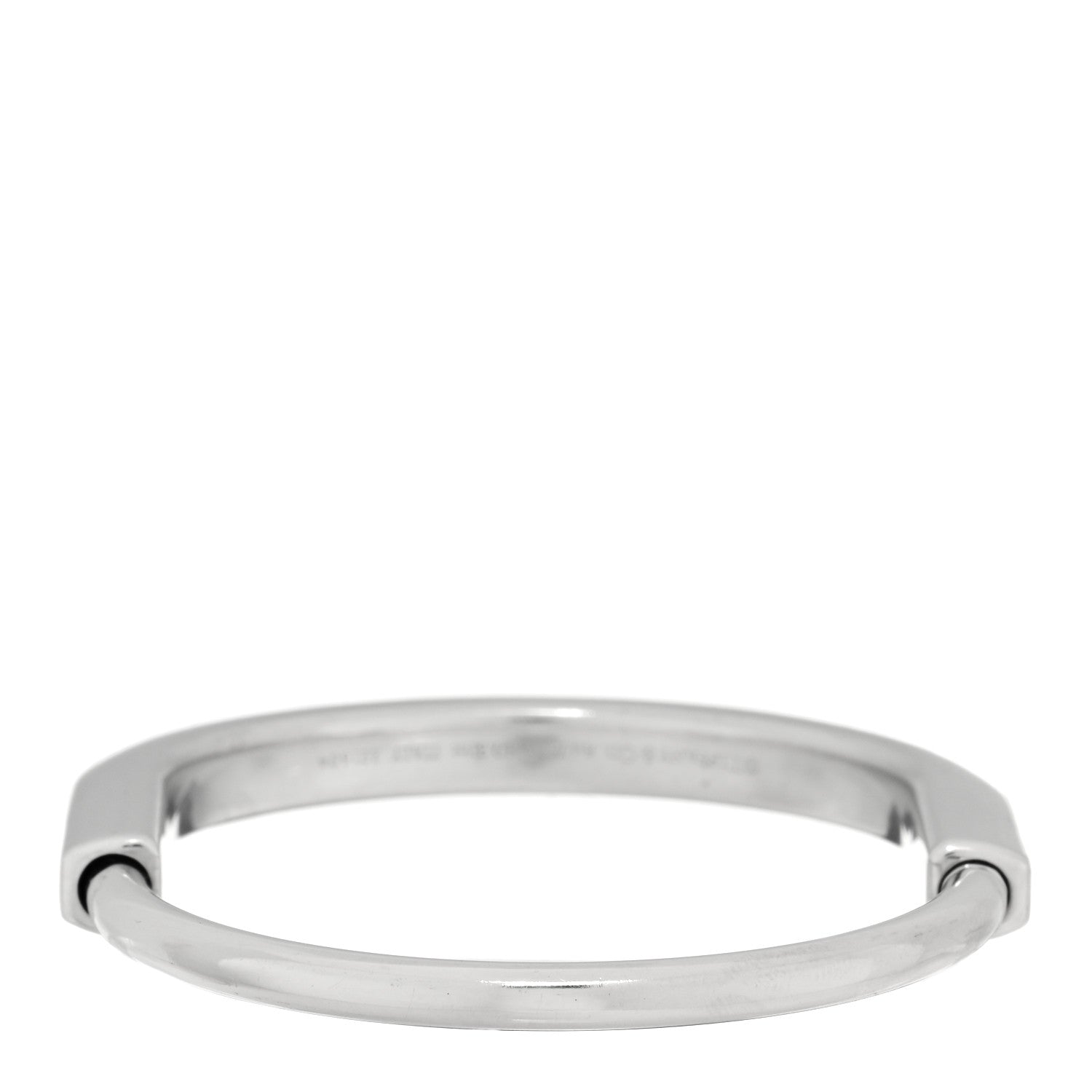 Tiffany 18K White Gold Diamond Tiffany Lock Bangle Bracelet 3 of 5