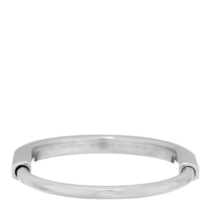 Tiffany 18K White Gold Diamond Tiffany Lock Bangle Bracelet 3 of 5