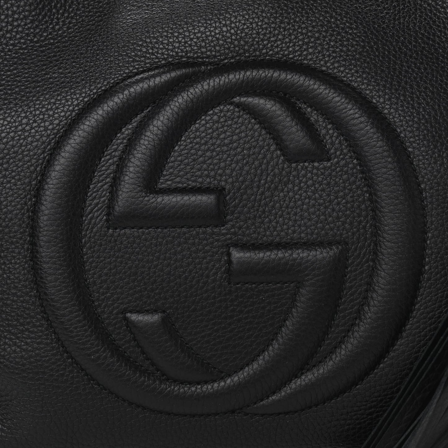 Pebbled Calfskin Medium Soho Chain Shoulder Bag Black