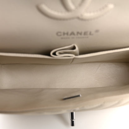 Chanel Calfskin Chevron Quilted Small Double Flap White 5 of 13