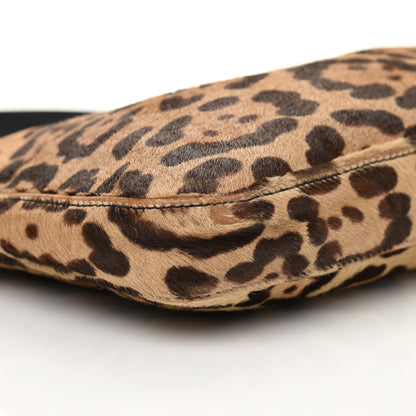 Fendi Calf Hair Leopard Print Shoulder Bag Brown Black 8 of 19