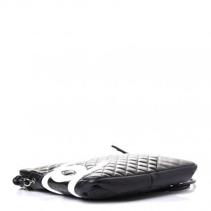 Chanel Calfskin Quilted Large Cambon Messenger Black White 3 of 4