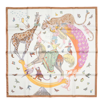Hermes Silk Hermes Story Scarf 90 White Beige Multicolor 1 of 5