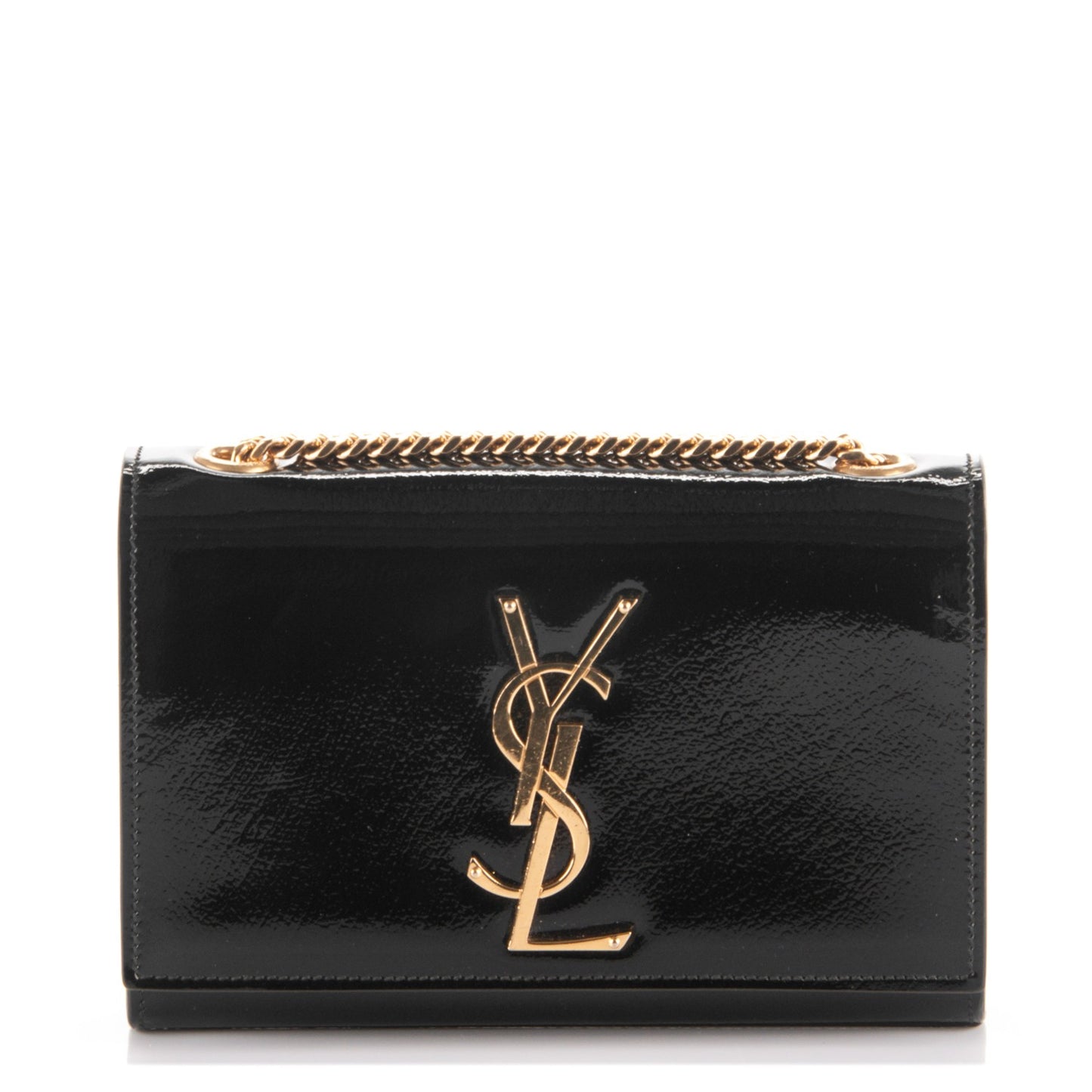 Patent Small Monogram Kate Satchel Black