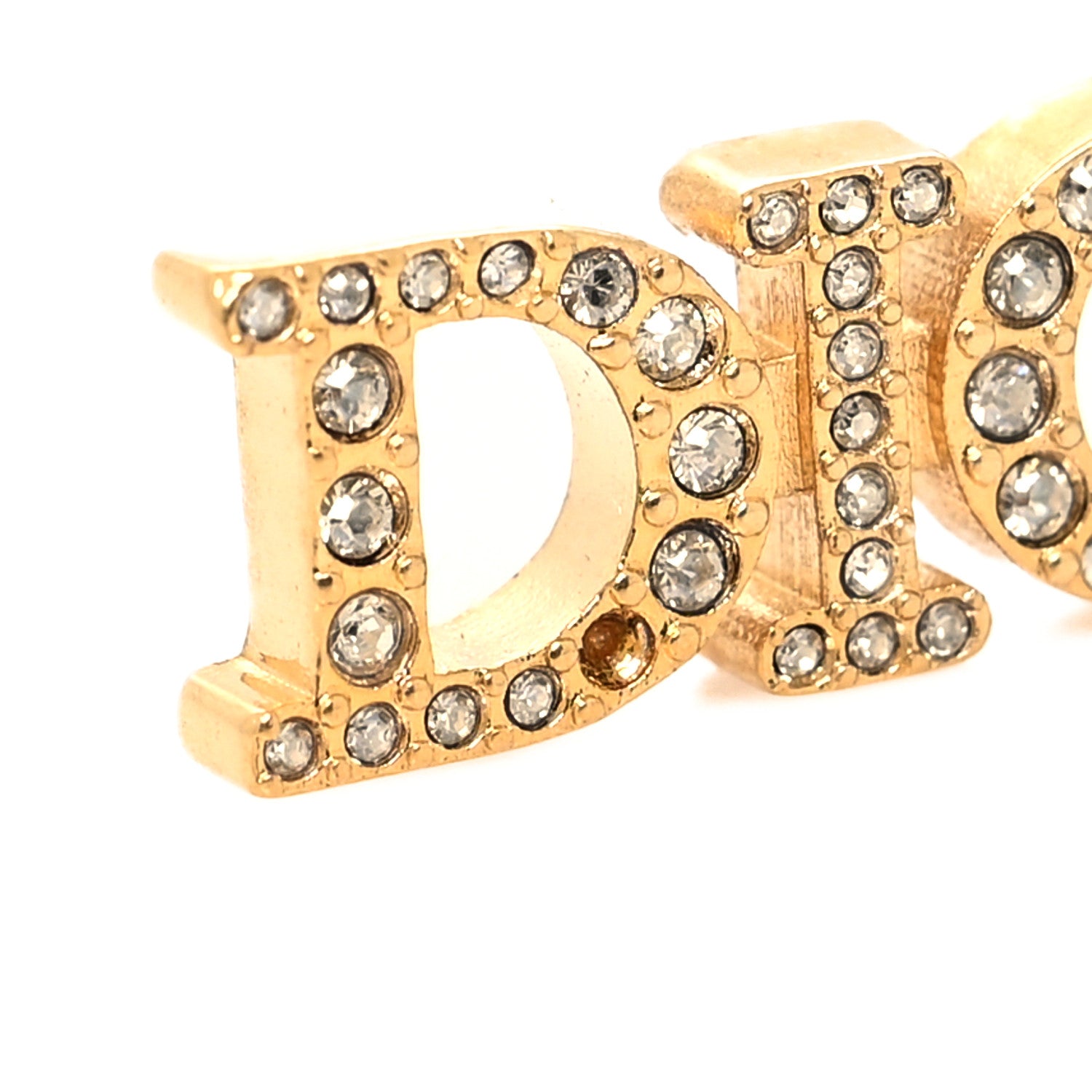 Christian Dior Crystal Dio(r)evolution Logo Hoop Drop Earrings Gold 5 of 5