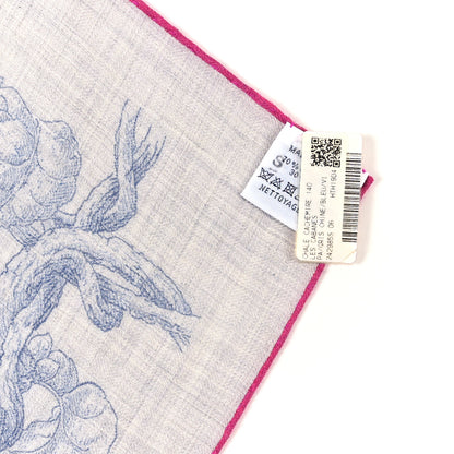 Hermes Cashmere Silk Les Cabanes Shawl 140 Gris Chine Bleu Violet 4 of 4