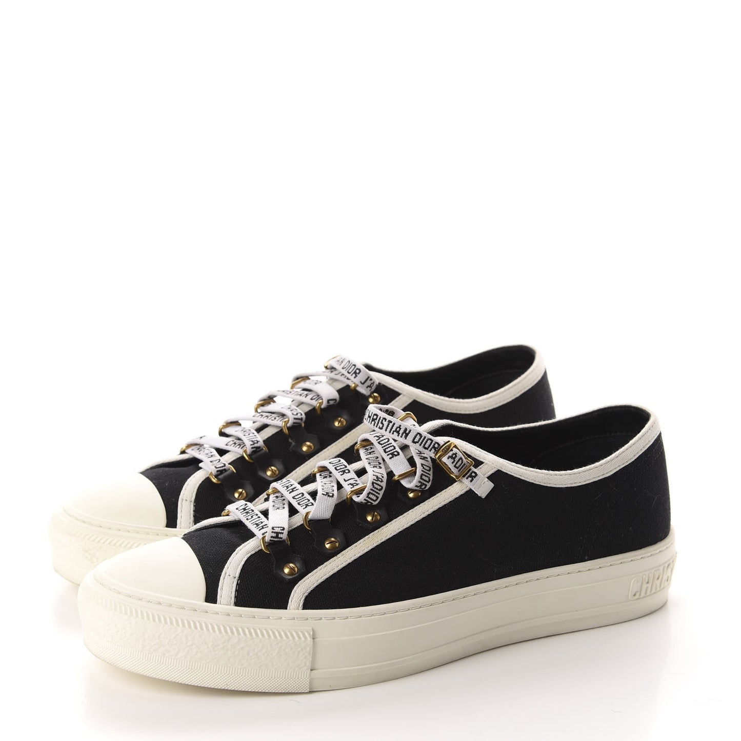 Canvas Womens Walk'n Dior Low Top Sneakers 40 Black
