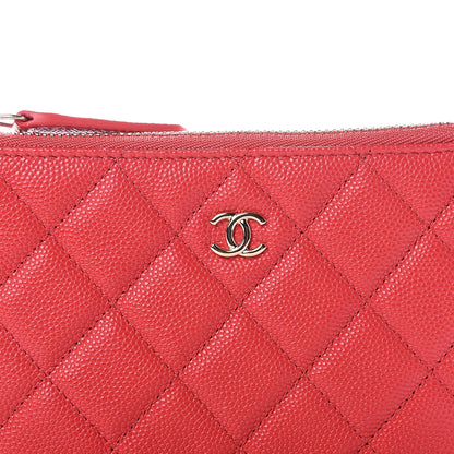 Chanel Caviar Quilted Small Cosmetic Case Red 9 of 10