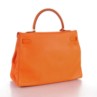 Hermes Veau Gulliver Kelly Retourne 35 Orange 3 of 31