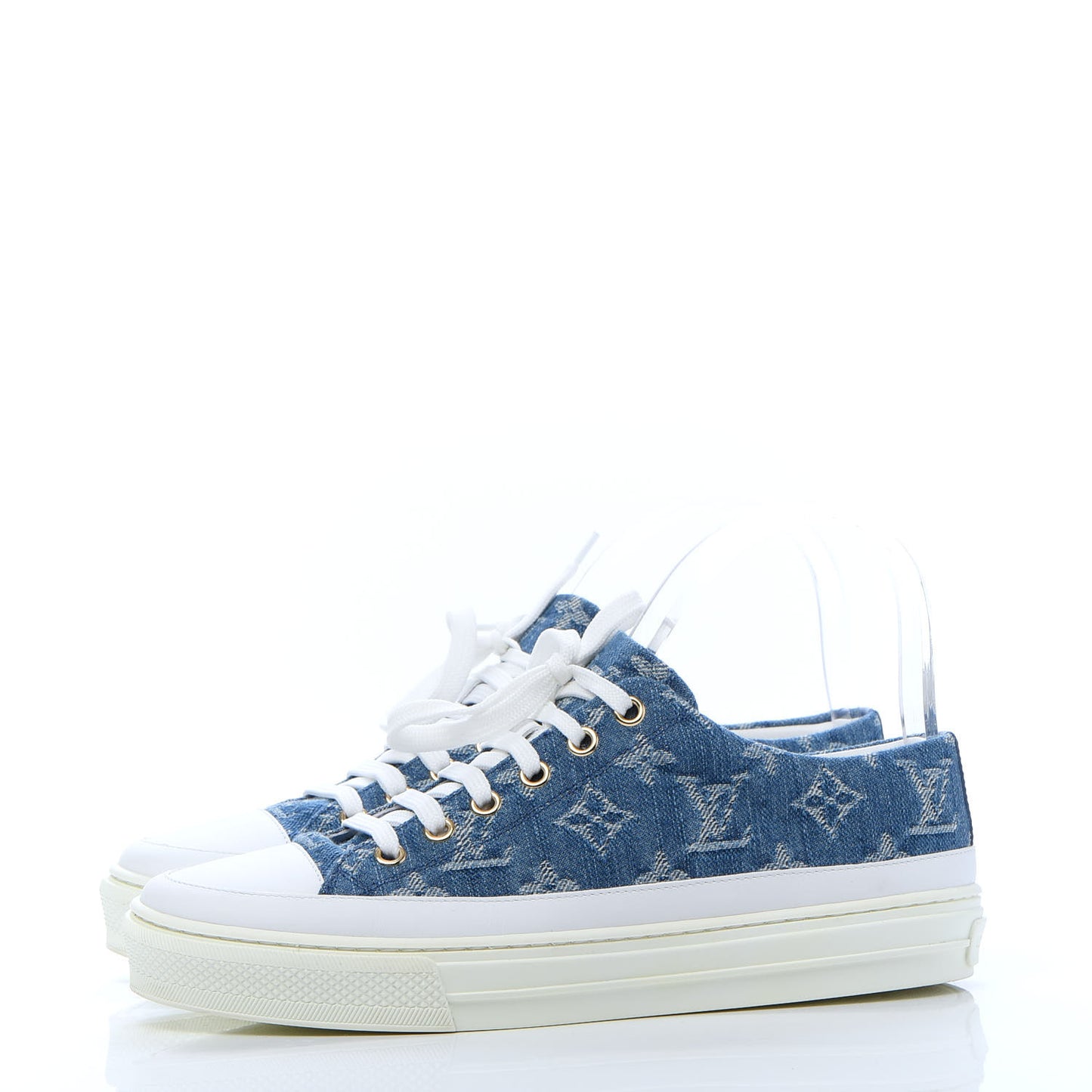 Denim Monogram Stellar Sneakers 37 Bleu Jeans Blue