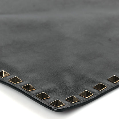 Valentino Garavani Vitello Large Rockstud Zip Pouch Black 10 of 10