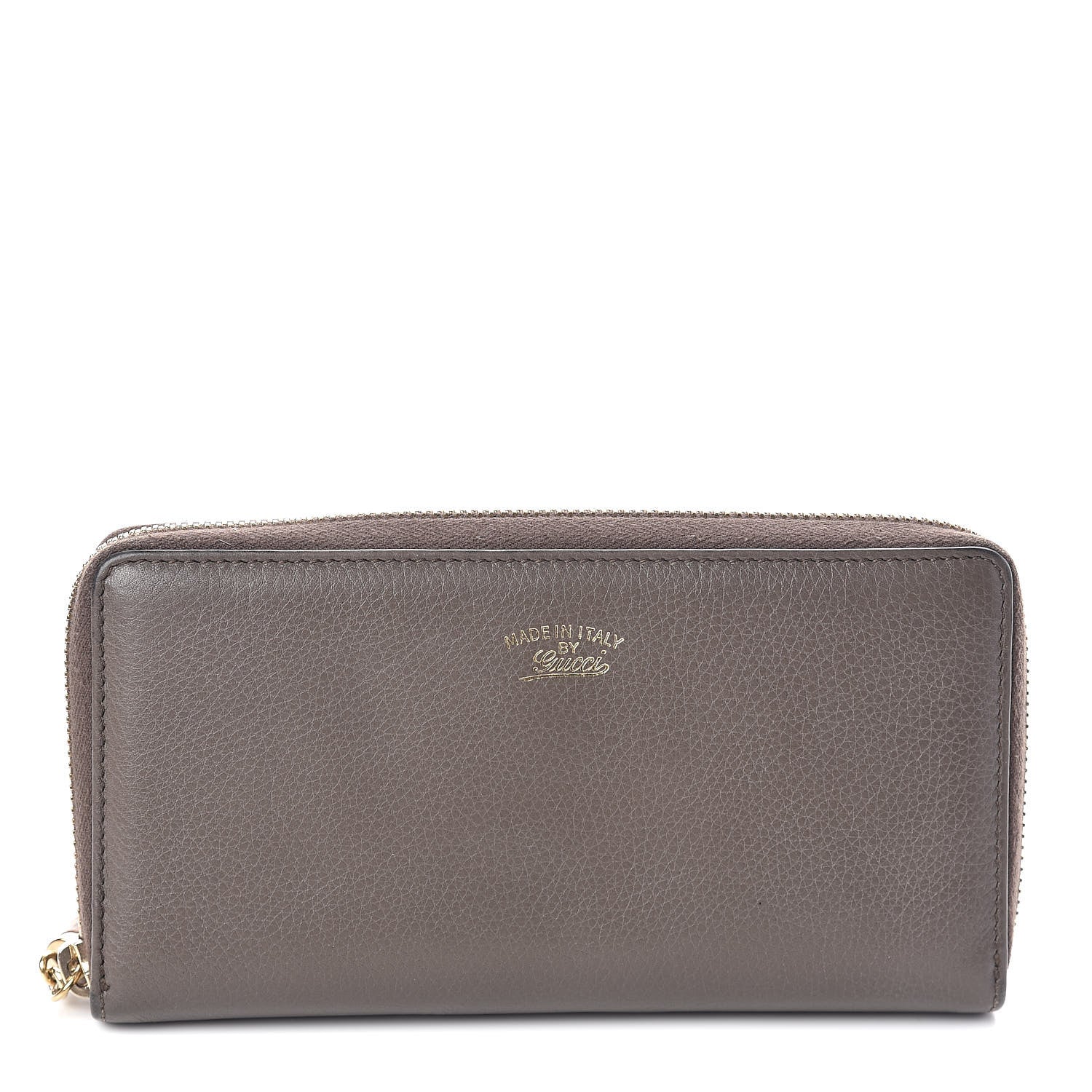 Gucci Dollar Calfskin Bamboo Tassel Zip Around Wallet Grey Field 1 of 7