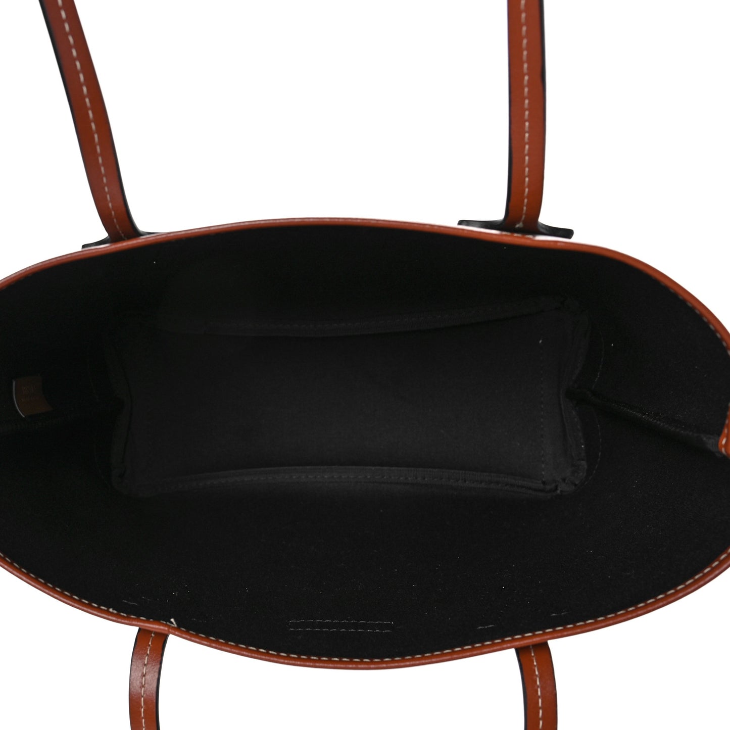 Coated Canvas Calfskin Small La Greca Signature Shopper Tote Bag Black Caramel