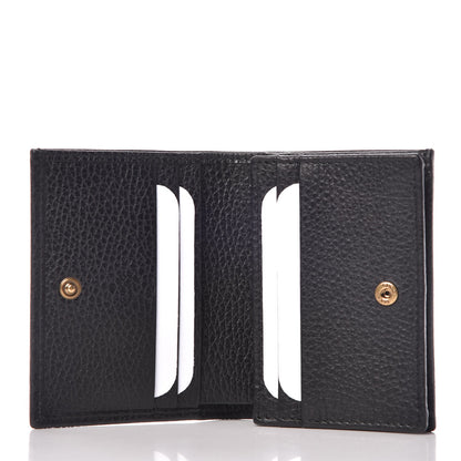 Gucci Pebbled Calfskin Butterfly Card Case Black 5 of 8