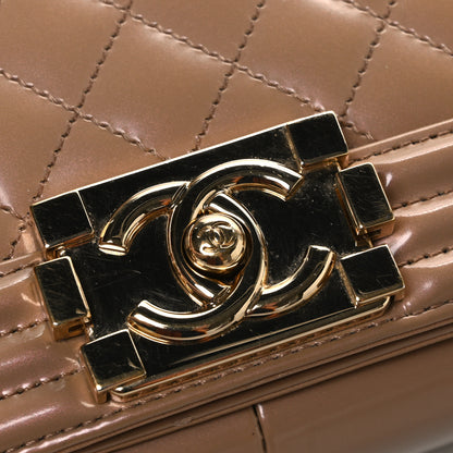 Chanel Iridescent Glazed Calfskin Quilted New Medium Boy Flap Dark Beige 11 of 11