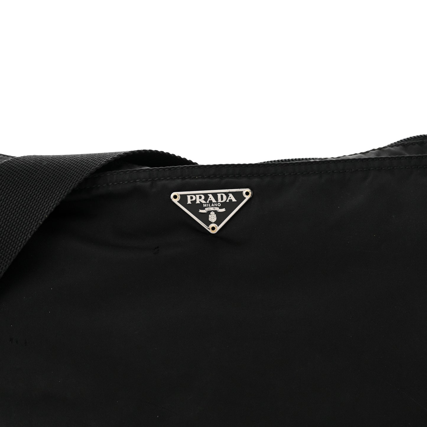 Tessuto Nylon Flat Messenger Bag Black