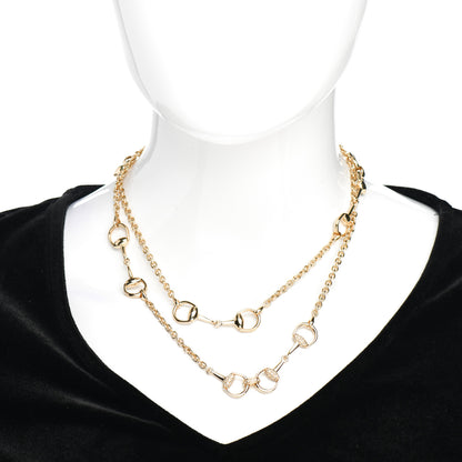 Gucci 18K Yellow Gold Diamond Horsebit Link Necklace 2 of 5