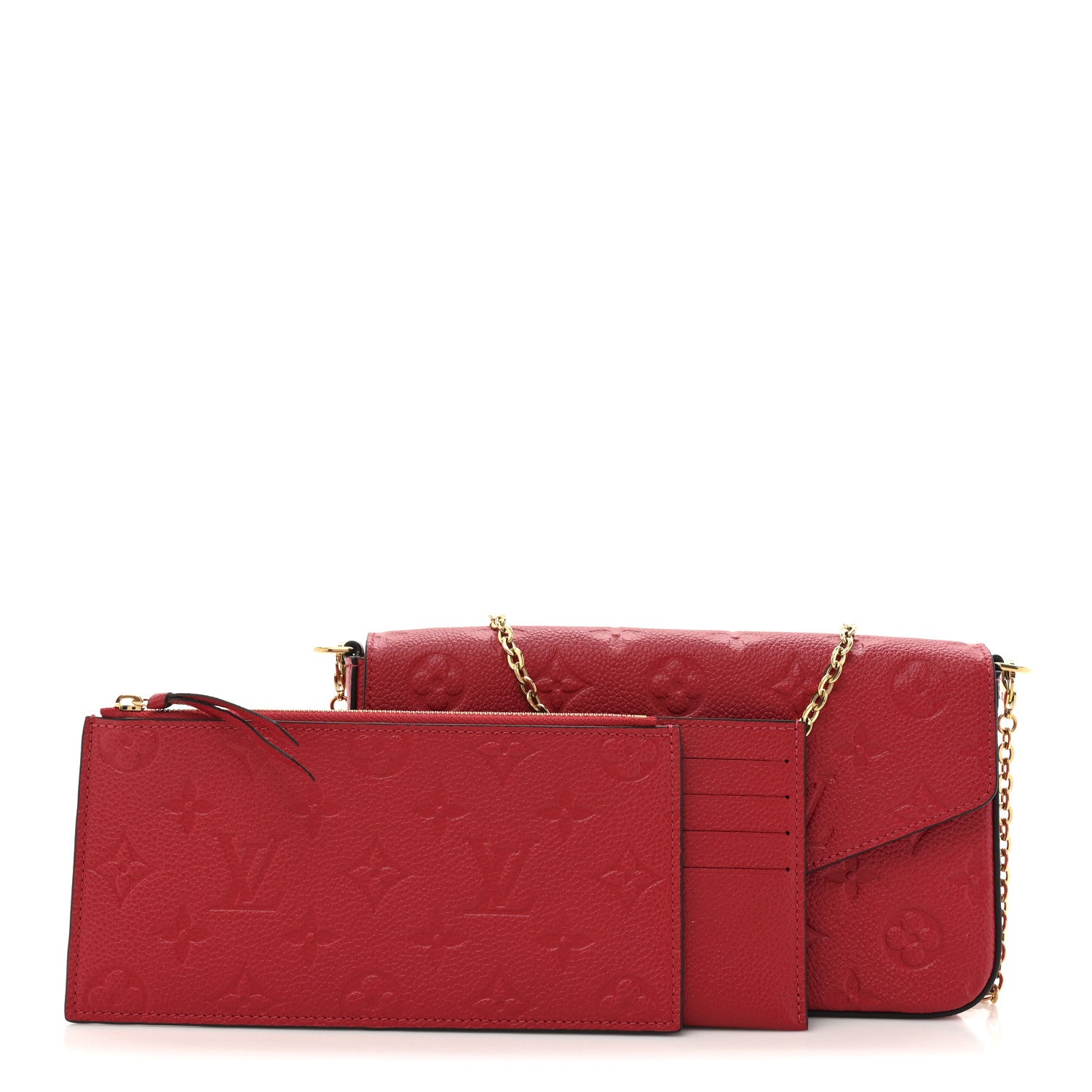 Louis Vuitton Empreinte Pochette Felicie Chain Wallet Scarlet 4 of 25