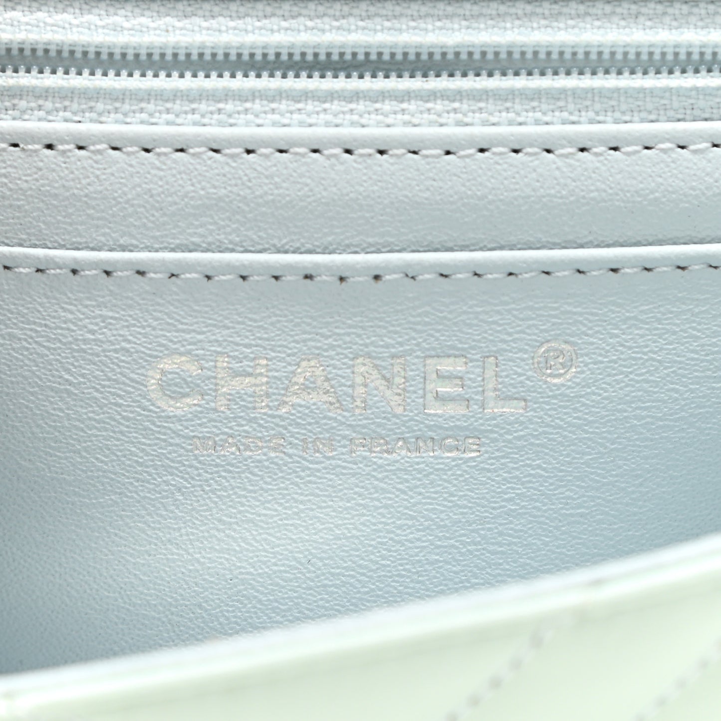 Aged Calfskin Chevron Quilted 2.55 Reissue Mini Flap Light Blue