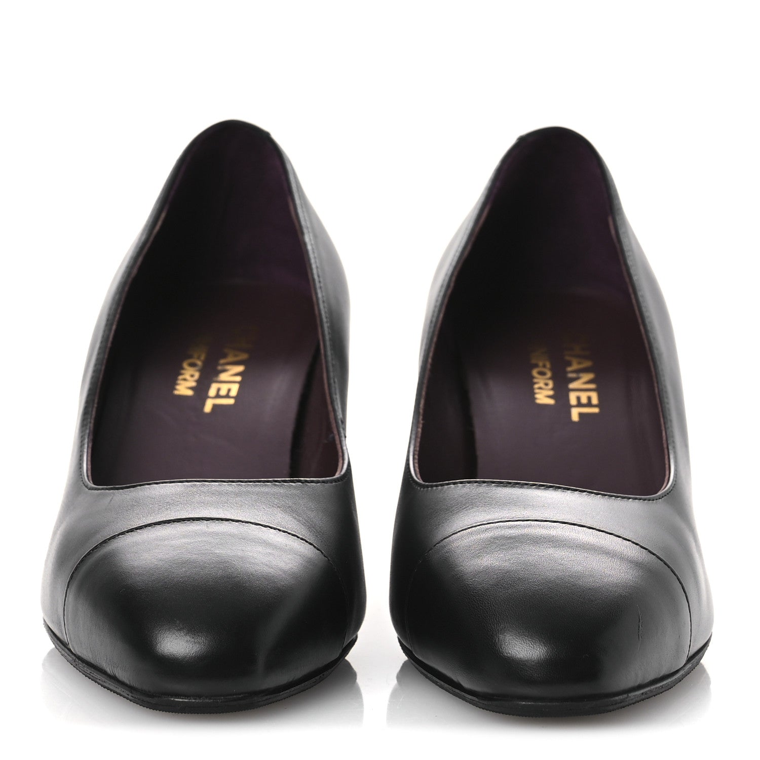 Chanel Lambskin Cap Toe Ballerina Flats 36 Black 3 of 12