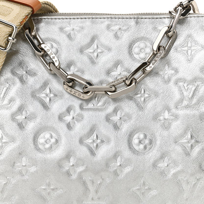 Louis Vuitton Metallic Lambskin Embossed Monogram Coussin PM Silver 9 of 17