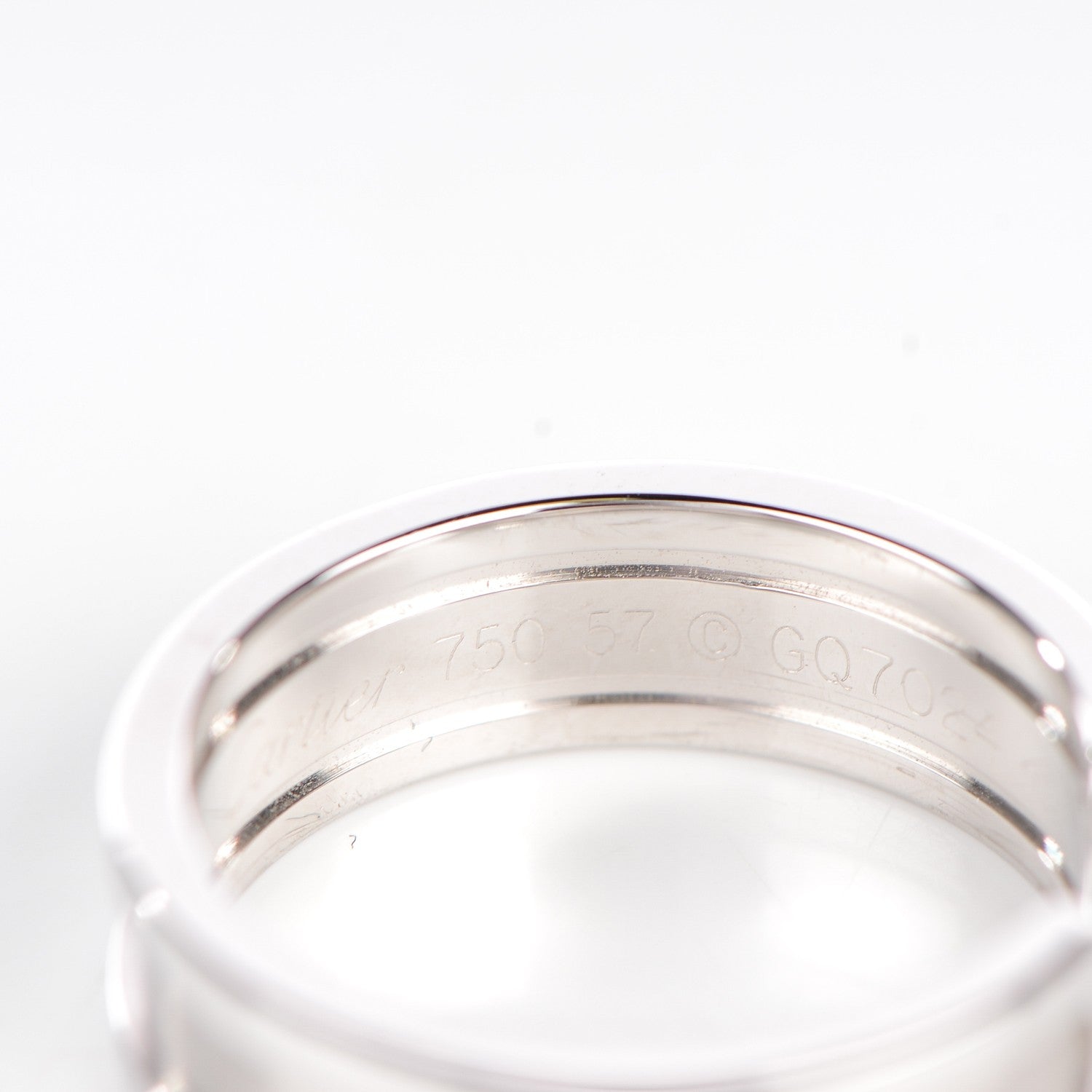 Cartier 18K White Gold 7mm C De Ring 57 8 5 of 7