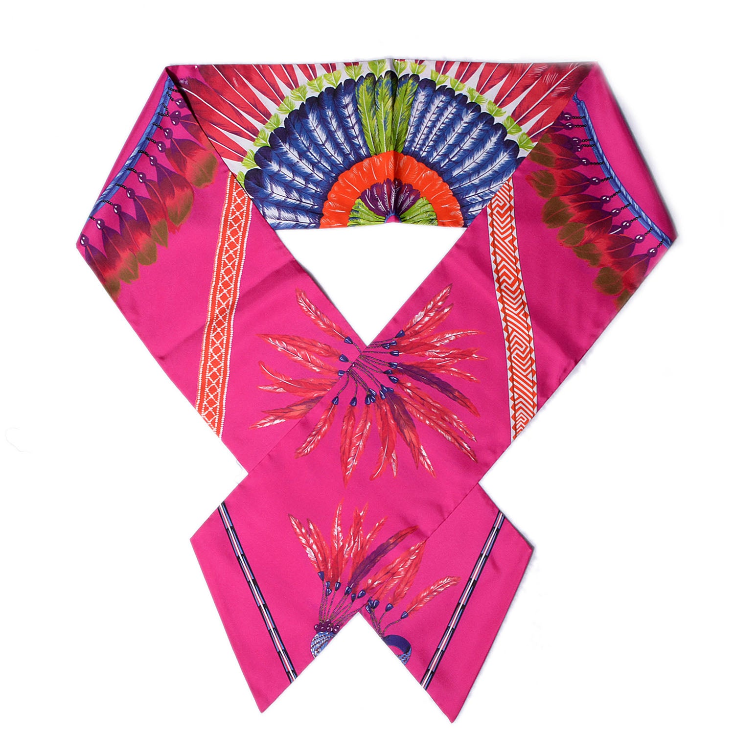 Hermes Silk Brazil Maxi Twilly Fuchsia 1 of 6