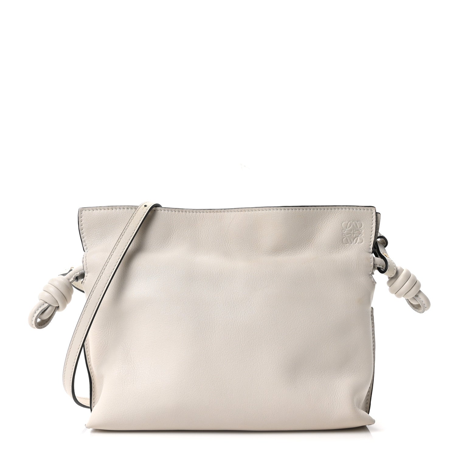 Loewe Calfskin Mini Flamenco Knot Clutch Soft White 1 of 9