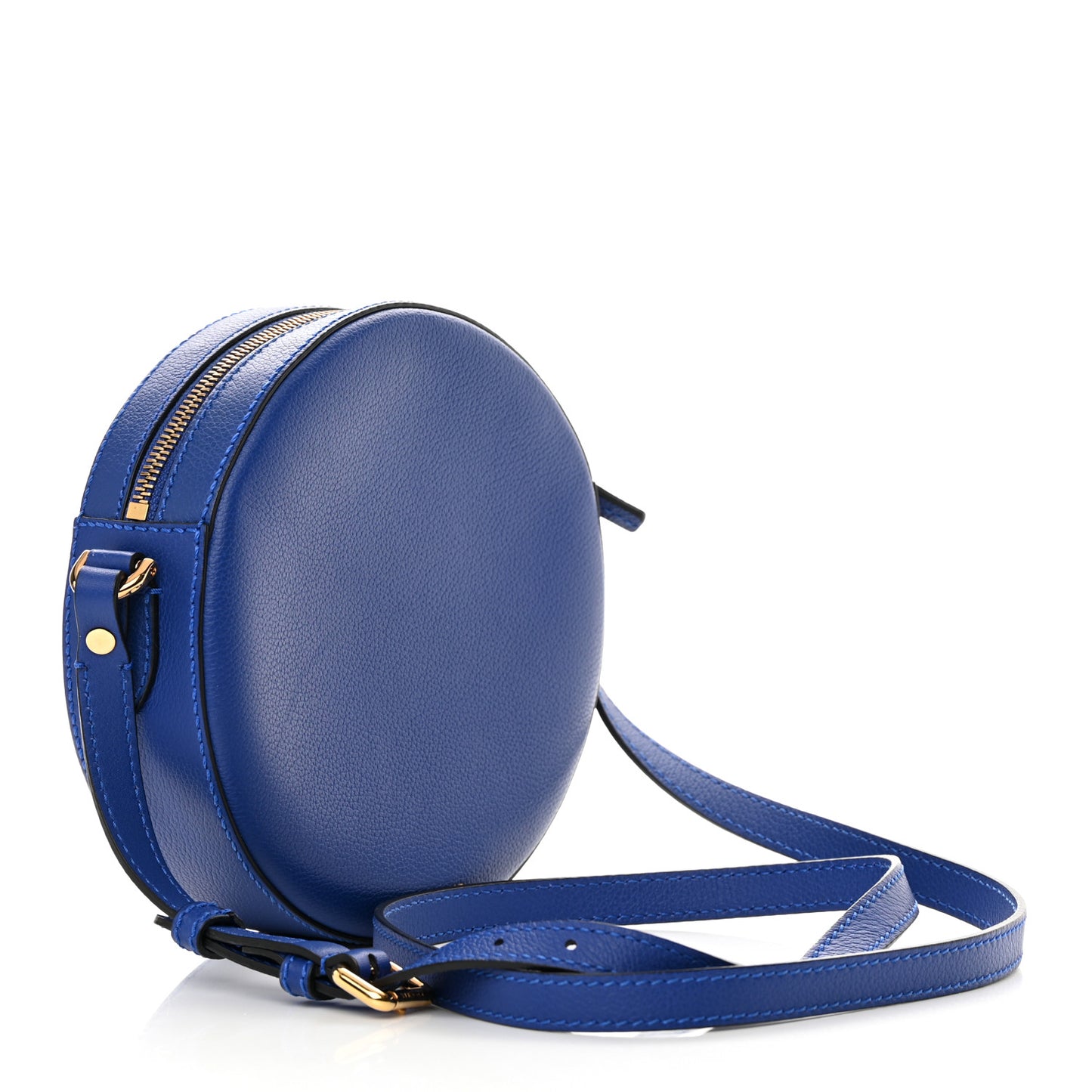 Calfskin La Medusa Round Camera Bag Blue