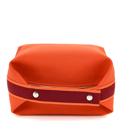 Hermes Canvas Large Bride-A-Brac Pouch Orange Feu Burgundy 13 of 15