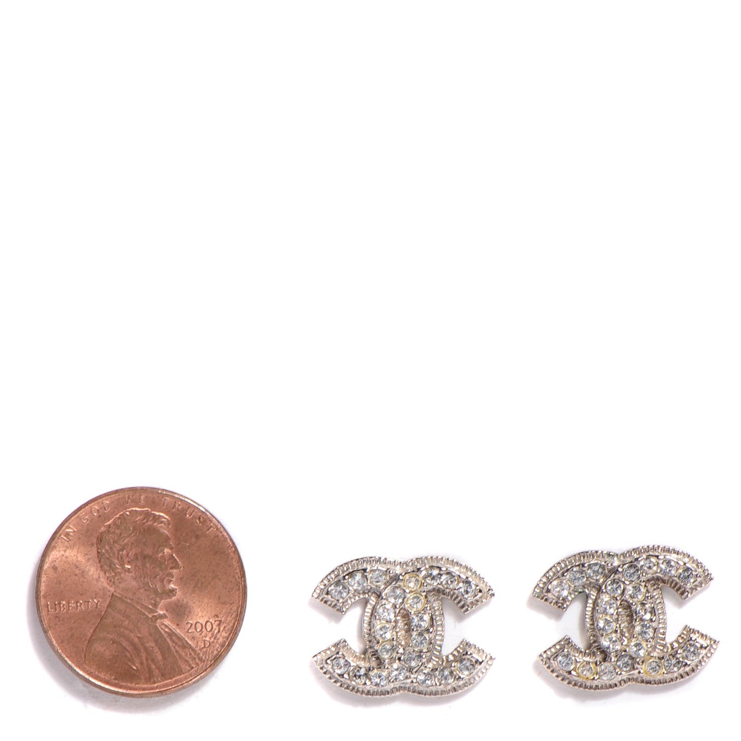 Crystal CC Earrings Silver