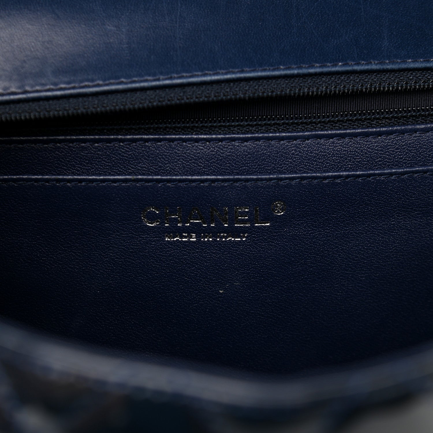 Chanel Patent Quilted Maxi Single Flap Navy Blue 5 of 10